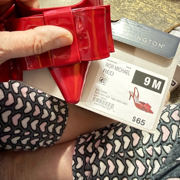 Worthington Women's 9M Vibrant Red Slingback Pumps W/Bow Accent NWT - Picture 11 of 11